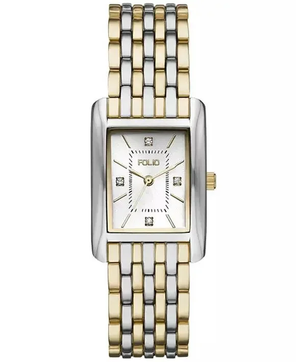 Folio Women's Three Hand Two-Tone Alloy Watch 25mm