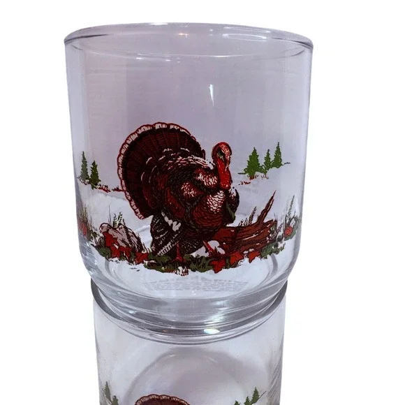 Libbey Glass Co. lowball drinking glass featuring a Wild Turkey dsgn 1992 Sunoco