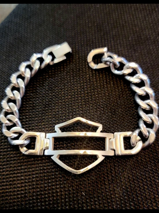 Men's Silver Chain ID Bracelet - Polished Metal