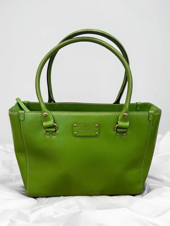 Kate Spade Wellesley Quinn Vine Green Leather Satchel Tote Bag WKRU1428 Emerald