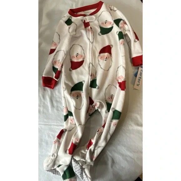 Carter's Santa/Christmas Footed‎ Fleece Sleeper New - 18 Month