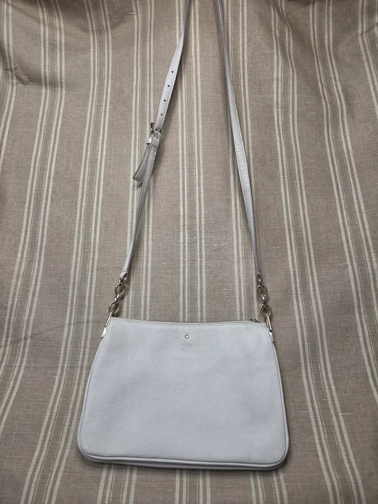 Kate Spade New York White Pebbled Crossbody Bag