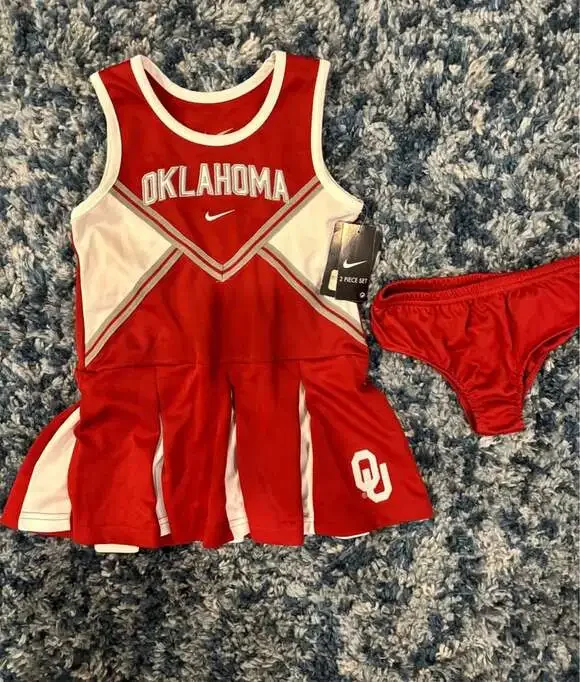 Nike Oklahoma Sooners Girls 2-Piece Cheerleader Dress & Bloomers Set - Size 4T N