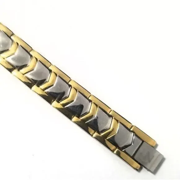 New stainless steel‎ double magnetic bracelet 8 inches long