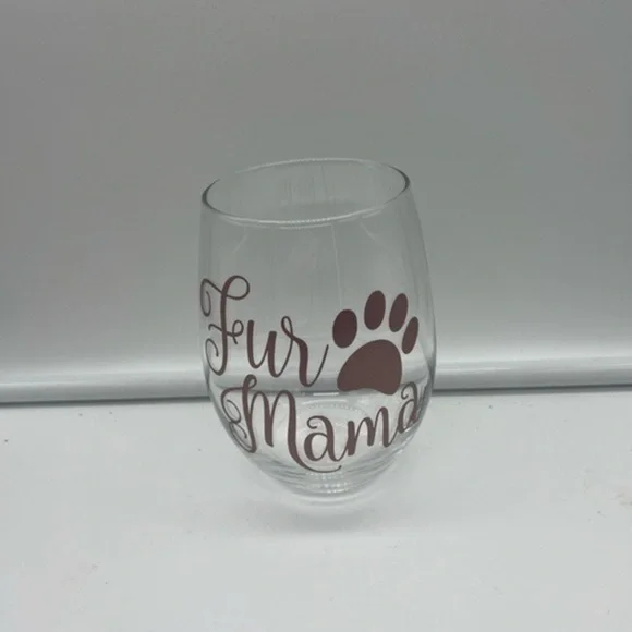 Fur Mama Stemless Wine Glass