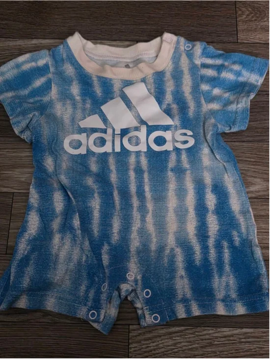 Baby‎ Adidas Bodysuit 3 Months Blue White Tie-Dye
