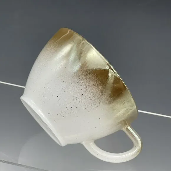 (1) Vintage Federal Milk Glass Mesa TEACUP‎ Coffee Brown Ombre