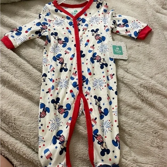 Disney Mickey Mouse Baby Patriotic Footies
