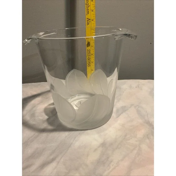 Cristal J. G. Durand Crystal Satin‎ Frost Design Champagne Ice Bucket