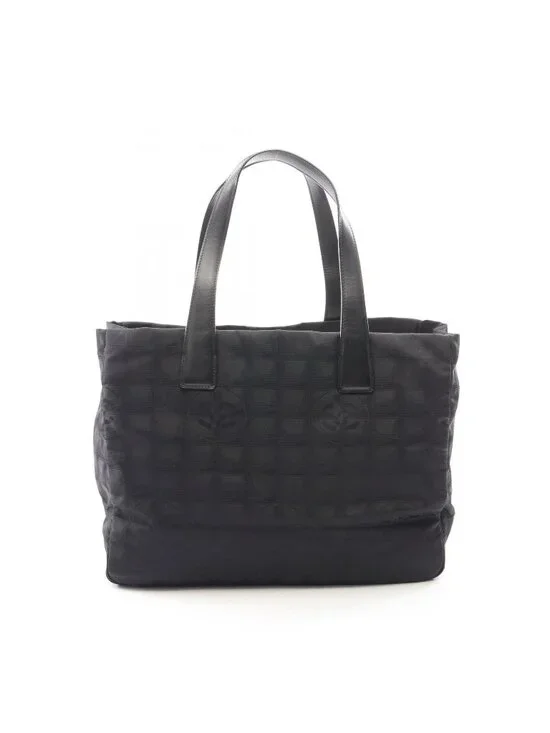 Chanel Tote Bag New Travel Line MM Black Leather MM