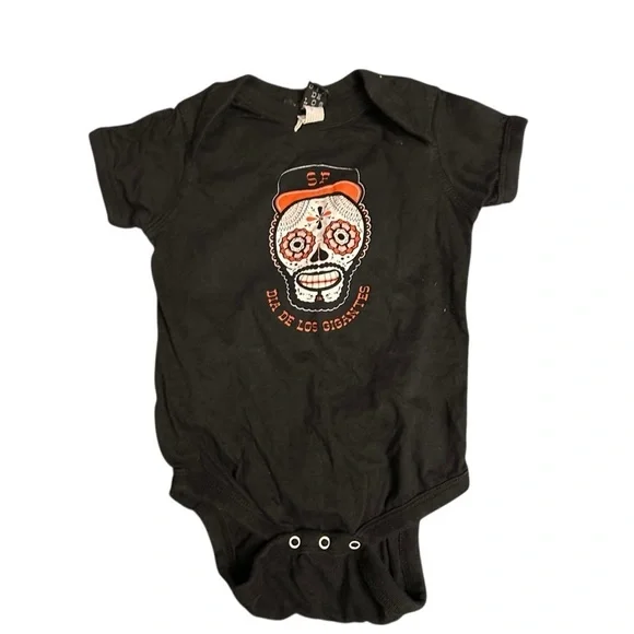 Black and Orange Graphic Kids Bodysuit