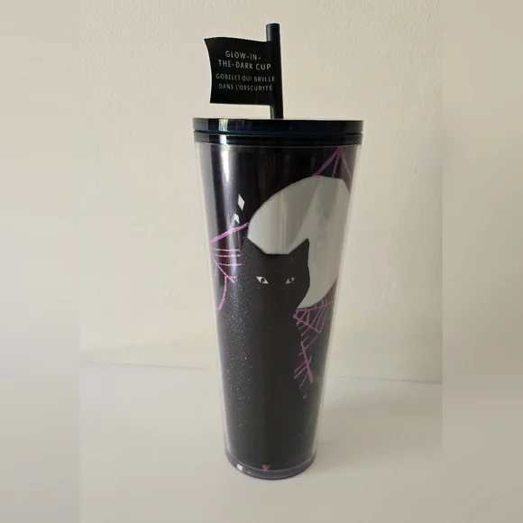 Starbucks Halloween Black Cat Glow-in-the-Dark Tumbler 24oz – NWT