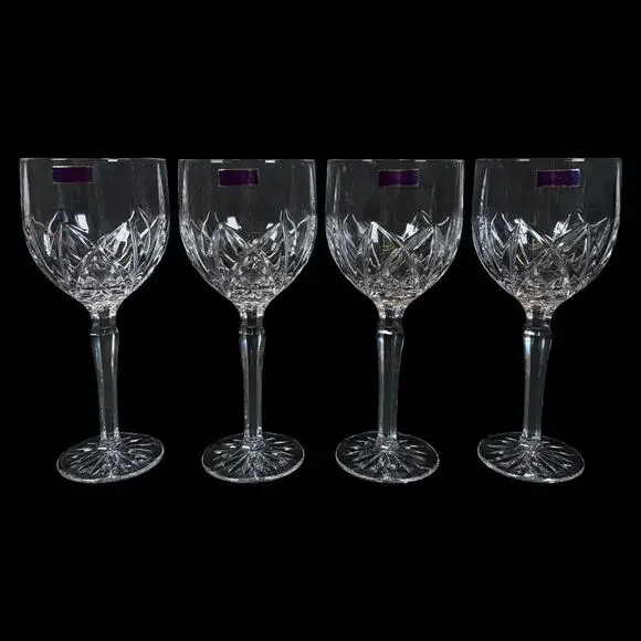 Lot of 4 Marquis by Waterford Crystal glass Goblets Wine Glasses Cut Pattern NEW