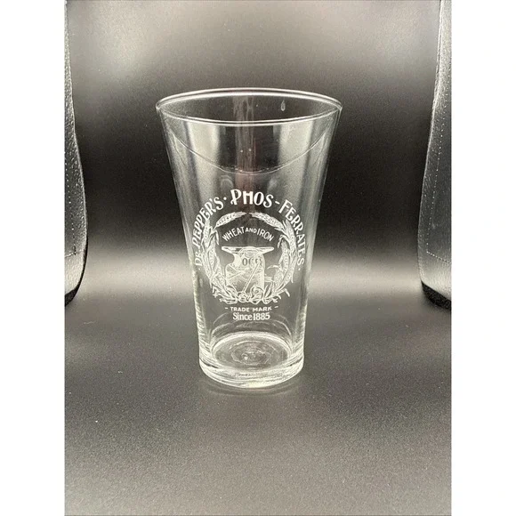 Vintage Dr Pepper Phos-Ferrates Glass Wheat & Iron 100th Anniversary 1885-1985