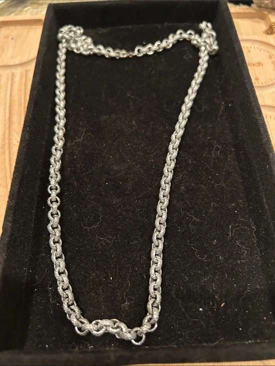 Silver tone Rope Chain Necklace - Silver