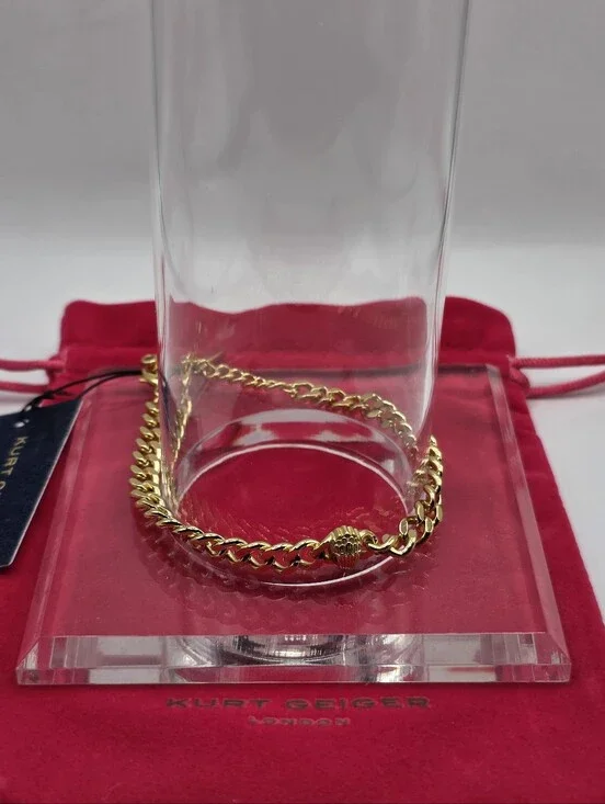 Kurt Geiger Gold Curb Chain Bracelet