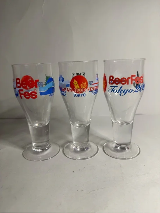 Tokyo Japan Beer Fes Festival Tasting Glasses Osaka Set Of 3