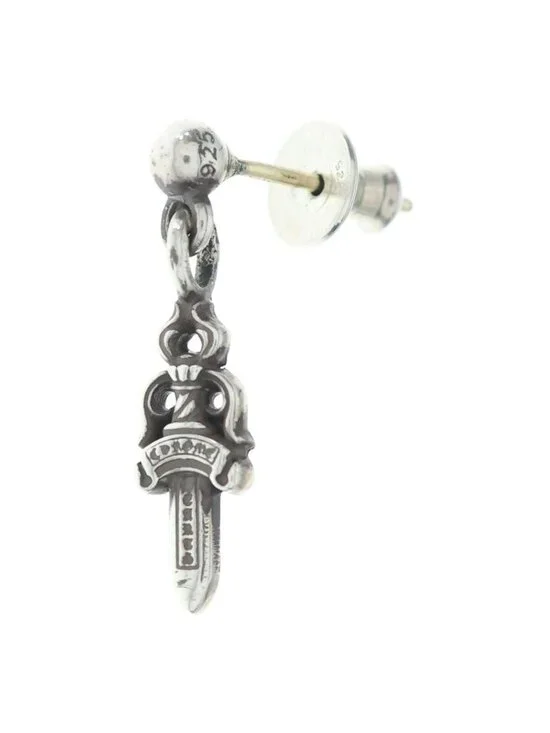 Chrome Hearts Drp Stck Dggr Stack Dagger Drop Silver Earrings