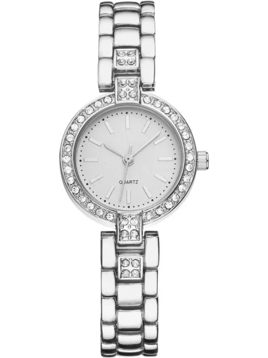 Women's Silver Analog Solid Relogio Feminino Waterproof Bracelet Wrist Watch