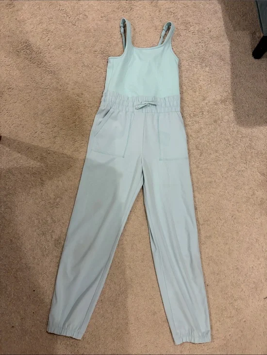 abercrombie kids Light Mint Jumpsuit with Elastic Waist and Pockets