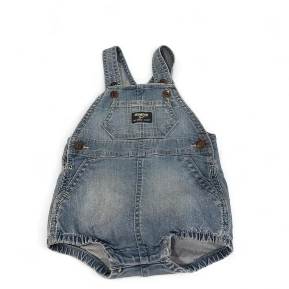 OshKosh Bgosh Baby Denim Bubble Overalls Light Wash Blue 9M 1S624010
