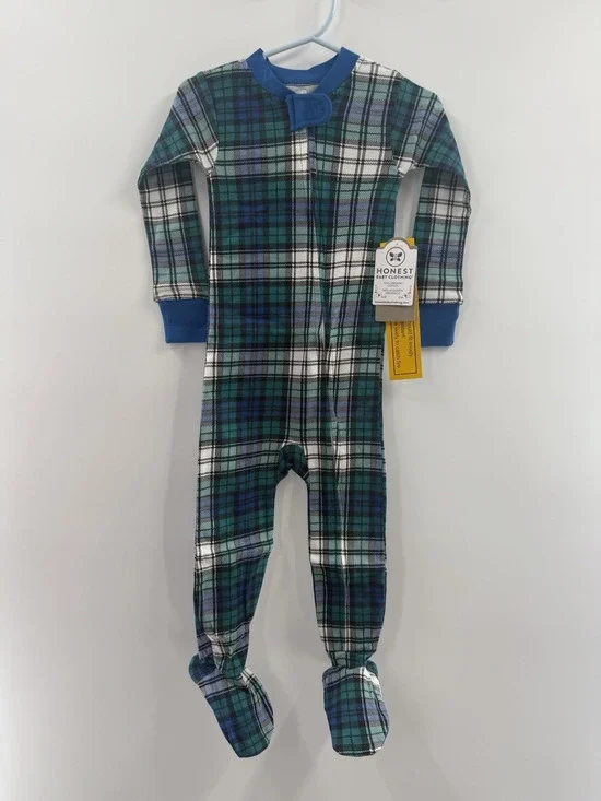 HonestBaby Sleep & Play Footed One-Piece Pajama Sleeper 100% Organic Cotton READ
