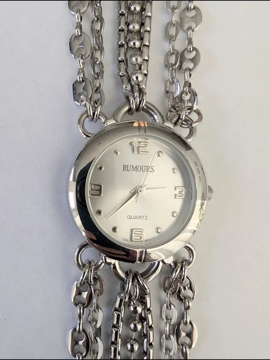 Rumours Silver watch with chain bracelet.