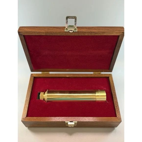 Vintage UNITRON Brass Telescoping Telescope 30x 40mm w. WOOD Box