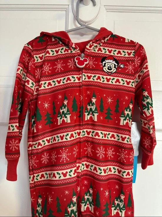 Disney Mickey Mouse Holiday Icon Kids One-Piece Pajamas NWT Never Worn
