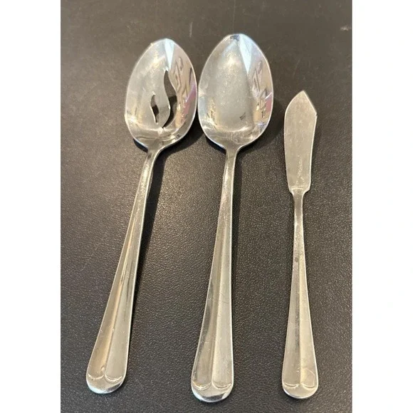 Reed Barton Select Hancock Serving Set ‎ Spoon Knife Stainless Korea Set Of 3