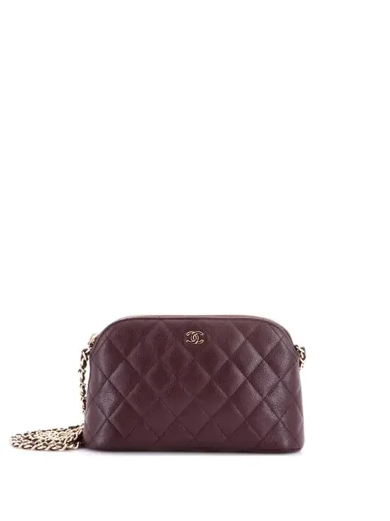 Chanel Cc Dome Zip Clutch With Chain #323587C40B