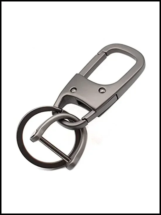 Metal Keychain Holder with Detachable Valet Key Ring Anti-Lost Clip for Car Fob