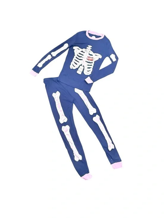 Skeleton Long Sleeve Pajama Set Size 14