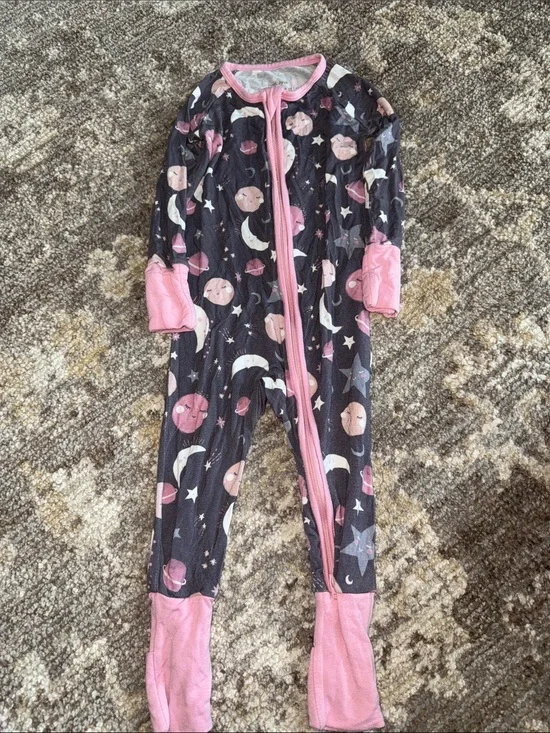 Little Sleepies pink space bamboo