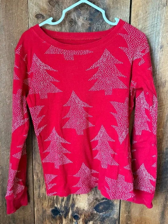 Carter's Red  Long-Sleeve Pajama Set with Tree Pattern