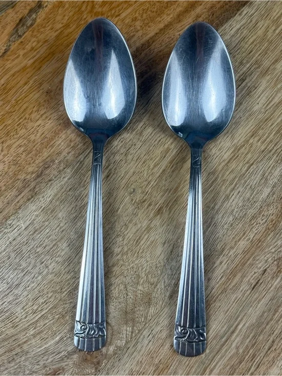 Stainless Steel Dining Spoons Set - Silver (Pair)