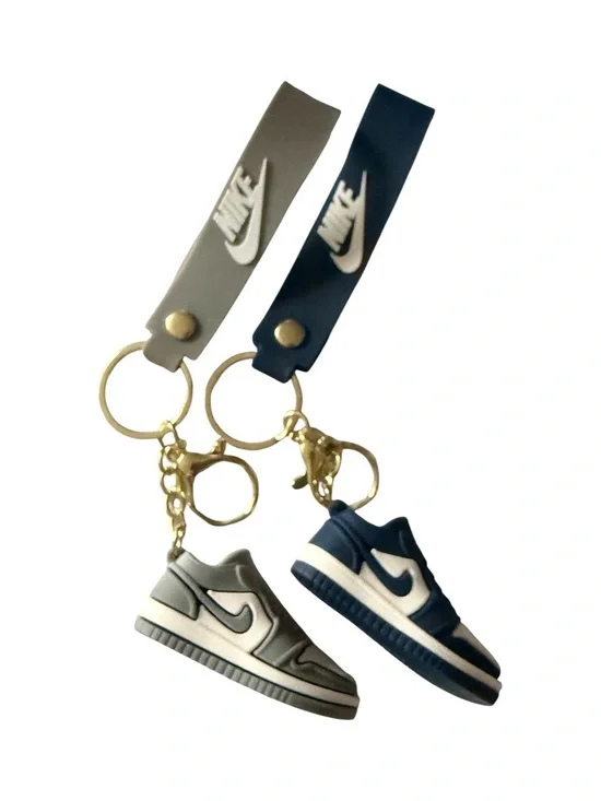 NWT-NIKE-set of two bag charms/keychains-gray and black