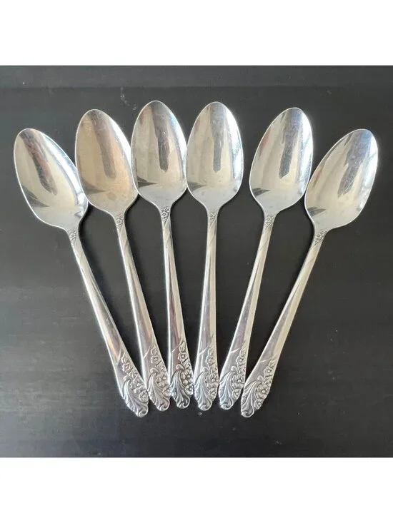 Oneida Community EVENING STAR Silverplate Teaspoons Set of 6