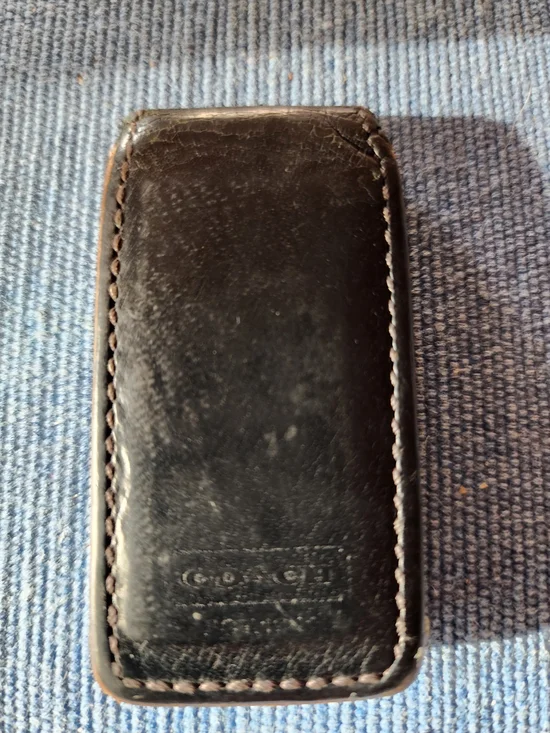 Coach Black Leather Money Clip/Card Holder