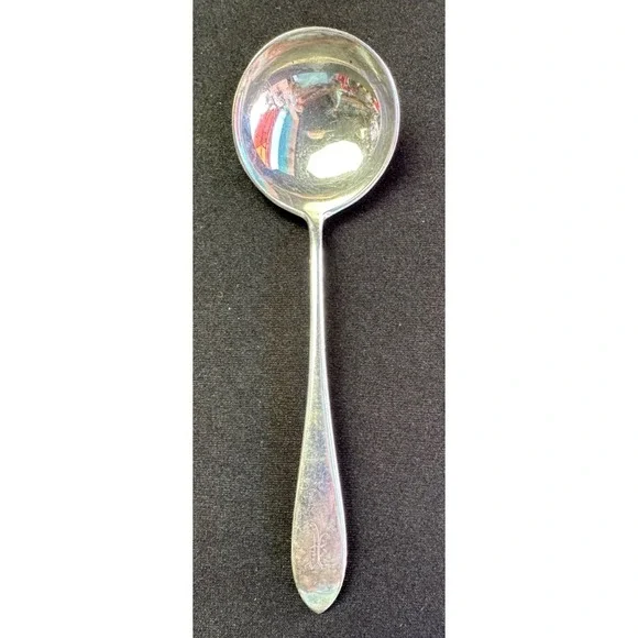 Sterling Silver Small Ladle Spoon Monogram NO Pattern /Maker .8ounces ~23g Toddy