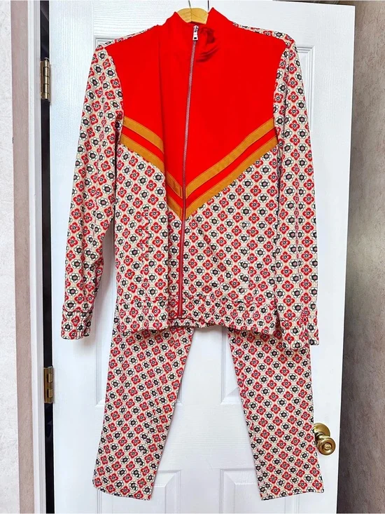 Men’s INC Floral Medallion Print Zip Ponte Track Jacket & Pant Suit