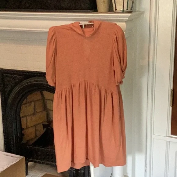 Free People Beach terra cotta puff sleeve dress. Worn a‎ few times