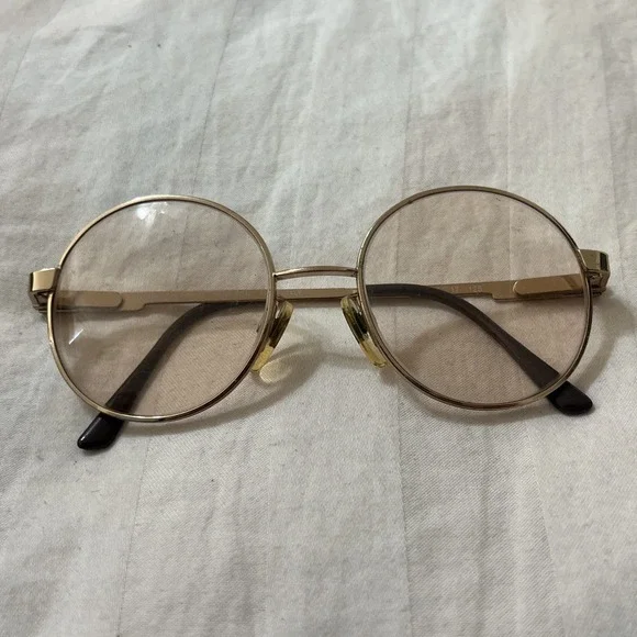 Vintage Glasses Benetton METAL Gold Oval Glasses Frame
