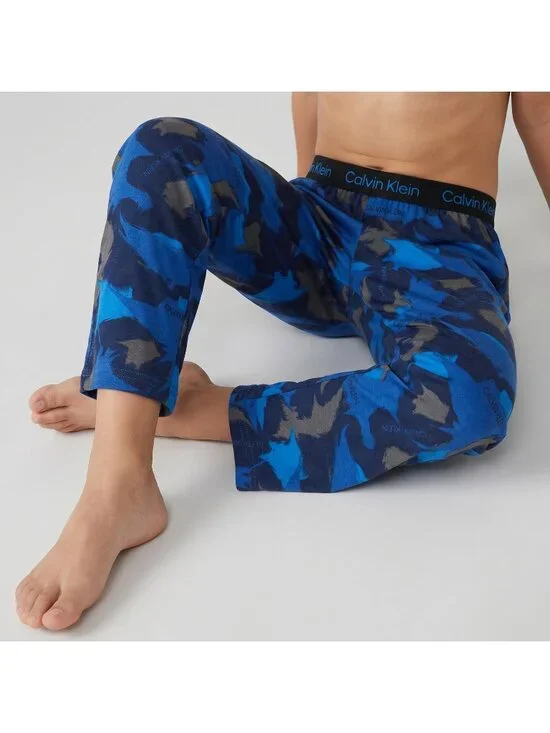 Calvin Klein Boy's Sleepwear Pajama Lounge Pants in Blue Colors size 10-12 NWT