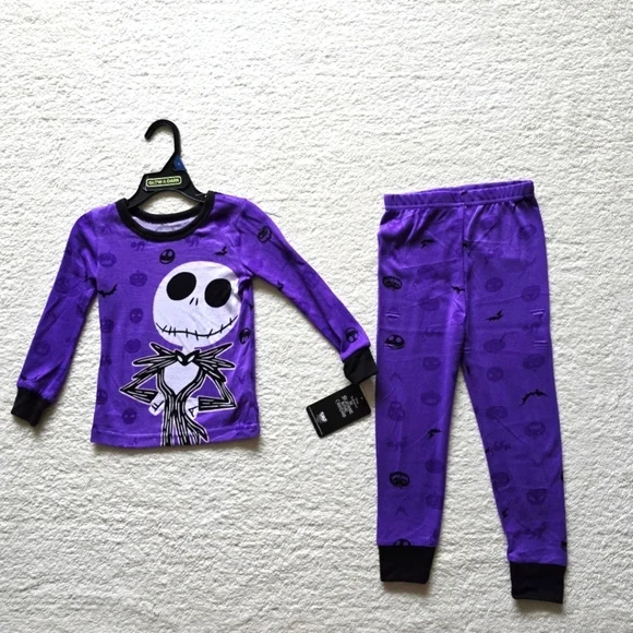 New Disney Nightmare Before Christmas Girl Halloween Snug Fit 2 pc Pajama Set 4t