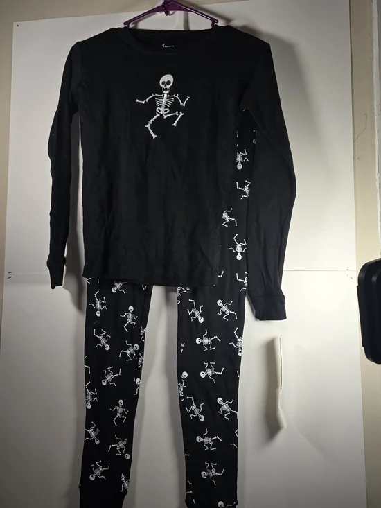 Kids Black Skeleton Pajama Set