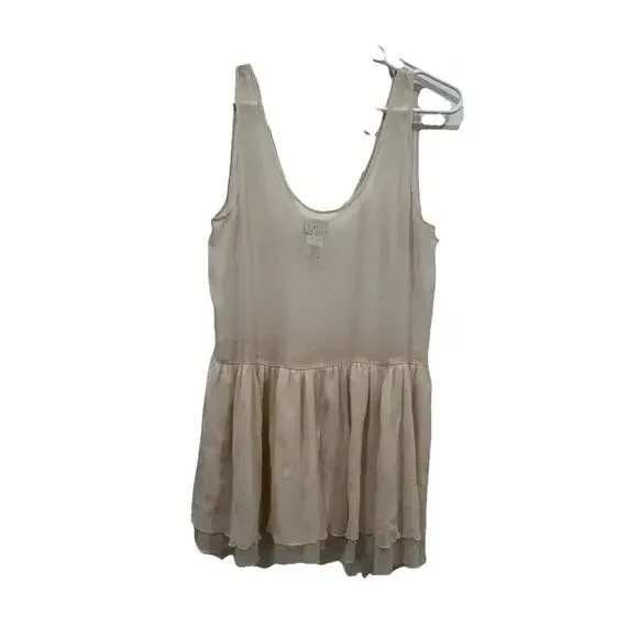 Women’s Free People Intimately Beige‎ Tank Blouse Top Sheer Layered Size Xsmall