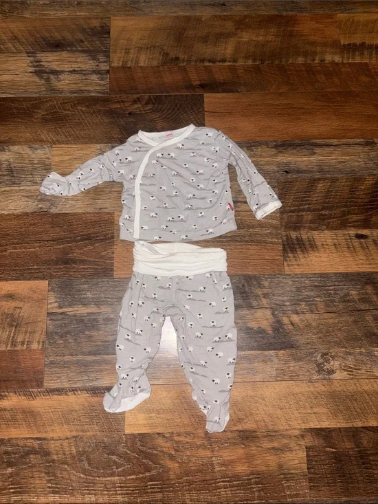 Magnetic Me Gray Baa Baa Baby Modal Magnetic Take-Me-Home Kimono Set