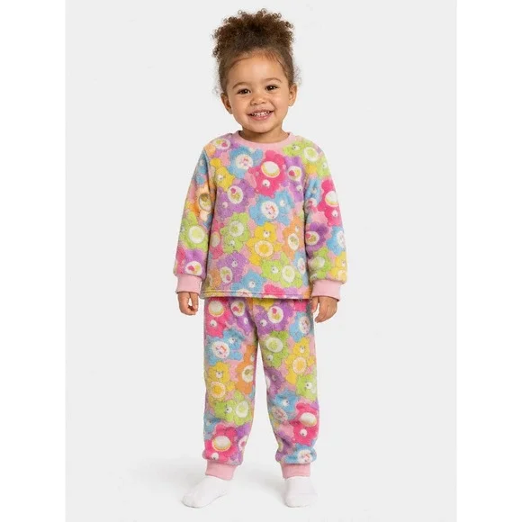 Care Bears Baby Snugit Pajama Set Pink Multi Fleece 24M NWT New