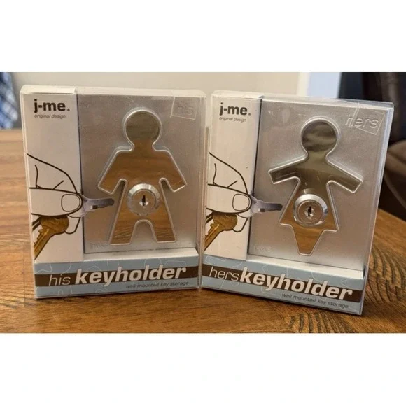 Lot of 2 - J-Me His & Hers Keyholders Wall Mounted Key Storage